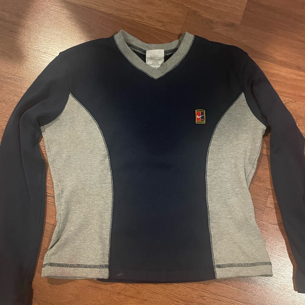 Nike blue and grey vintage tennis sweater size large